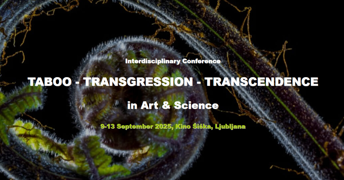 TABOO TRANSGRESSION TRANSCENDENCE in Art & Science HOME